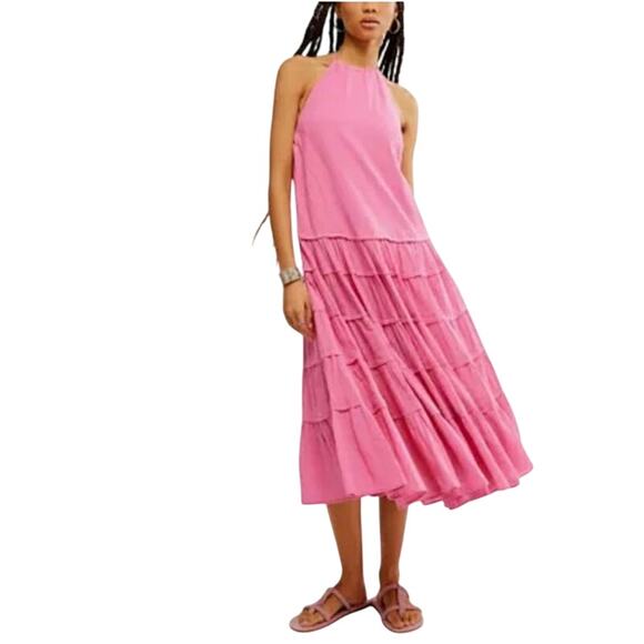 Free People x Free-est Somewhere Sunny Maxi Halter Dress Size Medium NWT - Picture 1 of 8